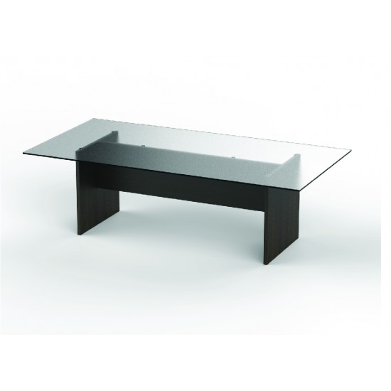 FCASE CONF TABLE GLASS TOP/WOOD LEG WENGE 48'x96' JL 2412 ACT