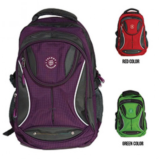 TALBOT BACKPACK 17"  PURPLE/RED/GREEN TS-39803