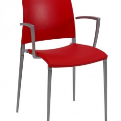 TILIA NEPTUN CHAIR PP ARM ALUM LEG RED 10007