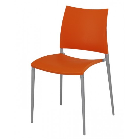 TILIA NEPTUN CHAIR PP NO ARM ALUM LEG ORANGE