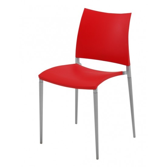 TILIA NEPTUN CHAIR PP NO ARM ALUM LEG RED 20065