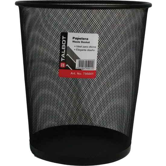 TALBOT WASTEBASKET 28CM MESH BLACK/GREY APL1013/T95001