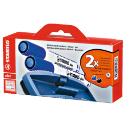 DISC STABILO MARKER  WHITEBOARD 2PK + ERASER  6432PM