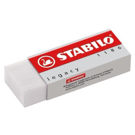 STABILO RUBBER ERASER  LEGACY WHITE  LARGE 2.5" 1186