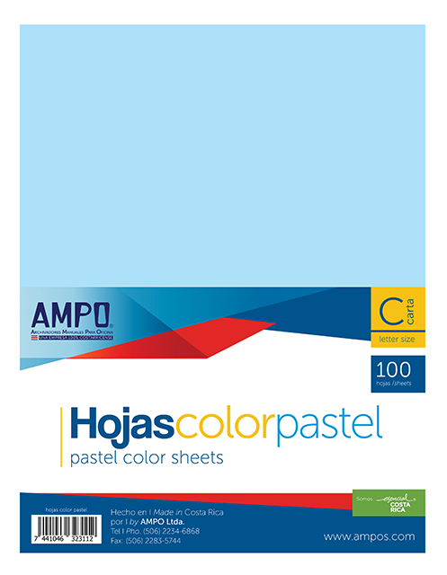 AMPO COPY PAPER 8.5X11 100 SHEET COL ASSORTED PASTEL