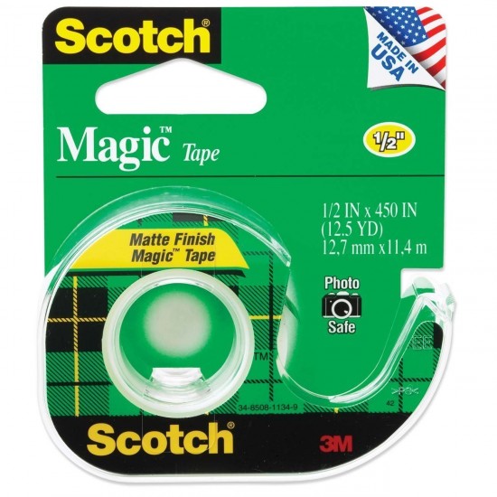 3M MAGIC TAPE WITH  DISPENSER 1/2" X 450" 104