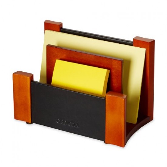 ROLODEX WOOD AND FAUX  LEATHER SORTER 81765
