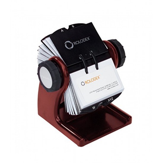 ROLODEX CARD FILE ROTARY  WOODSTONES MAHOGANY  1734242