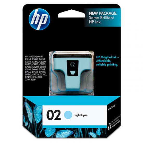 HP 02 Light Cyan Ink Cartridge (C8774WN)