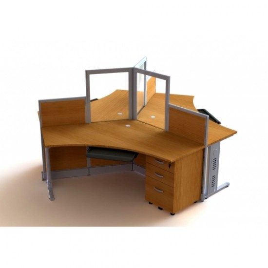 FCASE CLUSTER 3/3 WOOD/ GLASS