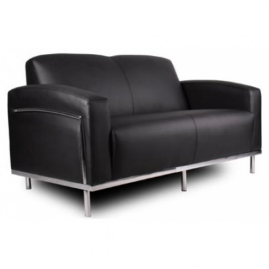Sofa 2 Seat Single Leather Black