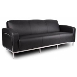 Sofa 3 Seat Single Leather Black
