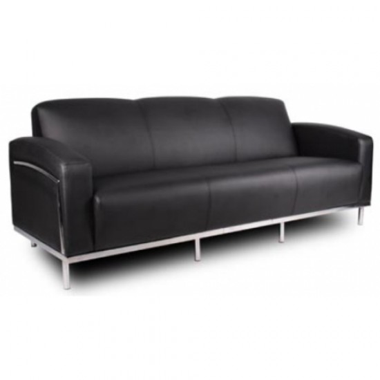 Sofa 3 Seat Single Leather Black
